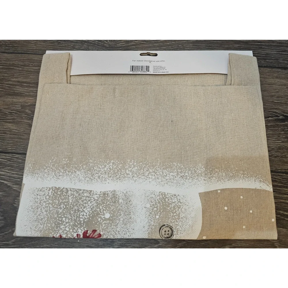 Holiday Style Snowman Believe in Magic Gift Burlap Drawstring Bag New 18